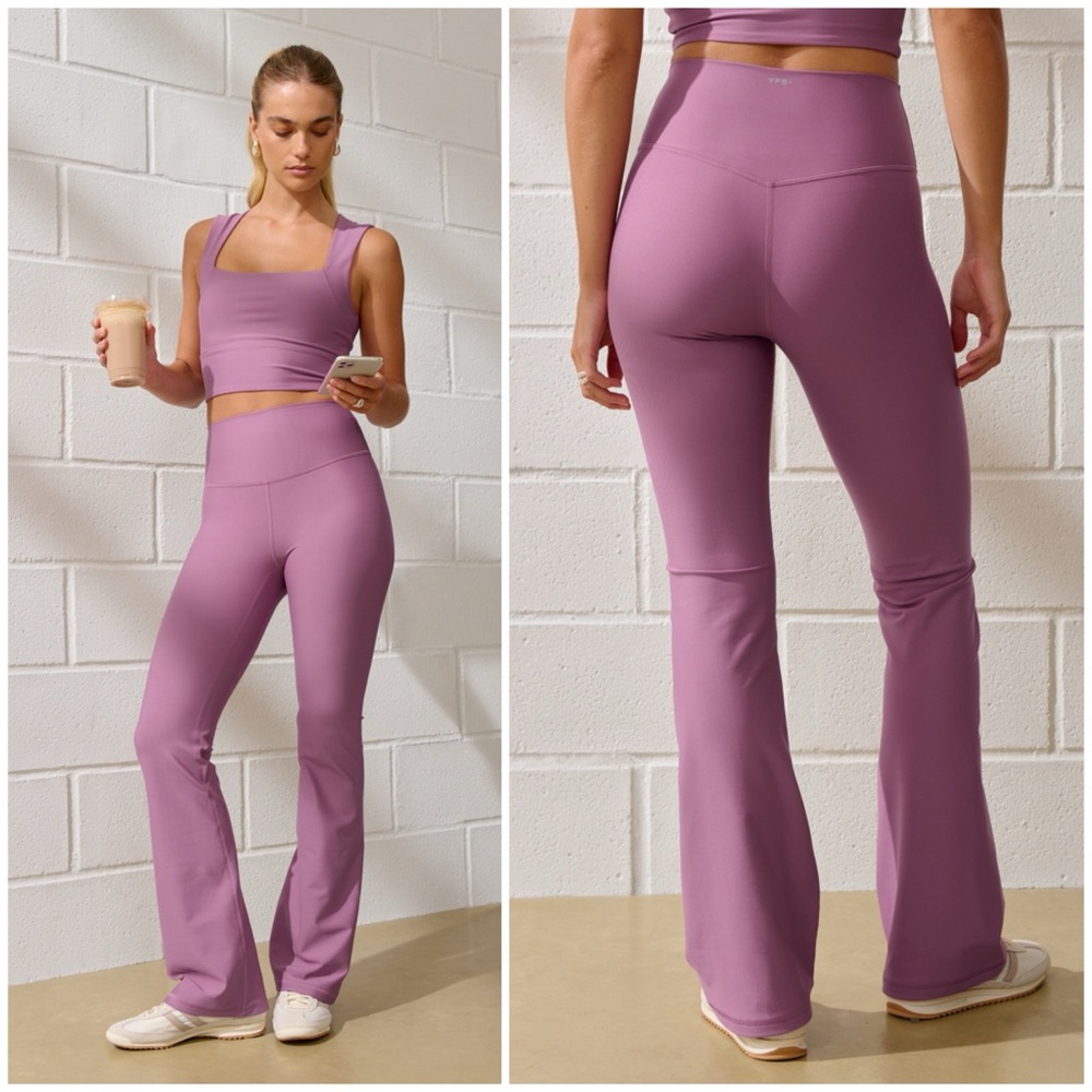 Abercrombie & Fitch Active YPB sculptLUX Flare Legging in Mauve Size XL Like New